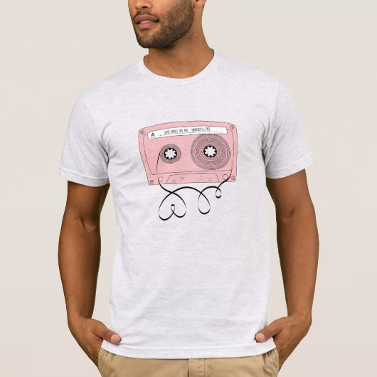 Liefdesliedjes voor You-Retro Valentijn's Cassette T-shirt (Voorkant)