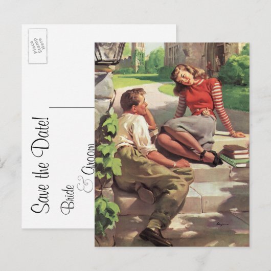 liefdesliefhebbers op middelbare school aankondigingskaart (Voorkant / Achterkant)