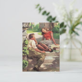  liefdesliefhebbers op middelbare school aankondigingskaart (Staand voorkant)