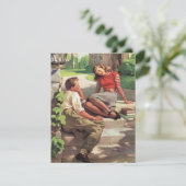  liefdesliefhebbers op middelbare school save the date (Staand voorkant)