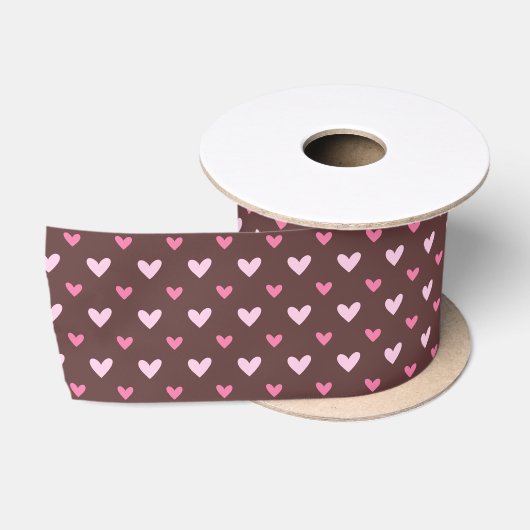 Liefdeslint – Roze & Blos Hartjes Satijnen Lint (Spoel)