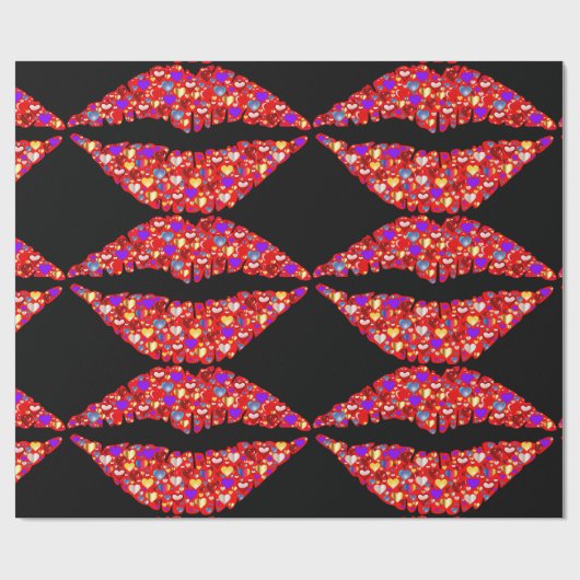 liefdeslippen die papier verpakken (Vlak)