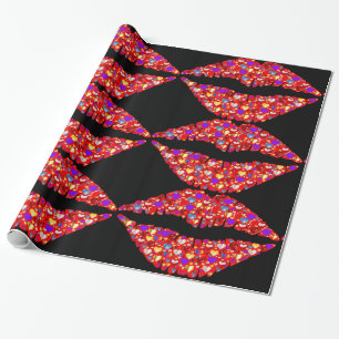 liefdeslippen die papier verpakken