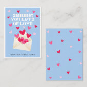 Liefdesmail Hartjes Envelope Valentijnsdag Notitiekaartje (Voorkant / Achterkant)