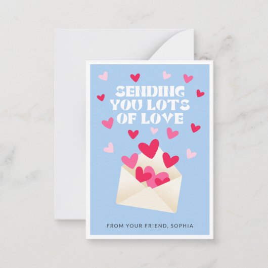 Liefdesmail Hartjes Envelope Valentijnsdag Notitiekaartje (Voorkant)