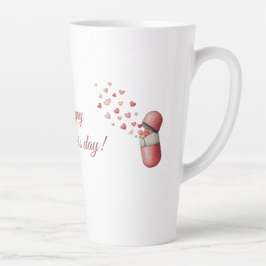 Liefdesmedicijn Valentijnsdag ontwerp Latte Mok (Rechts)