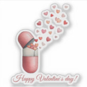 Liefdesmedicijn Valentijnsdag ontwerp Sticker (Voorkant)
