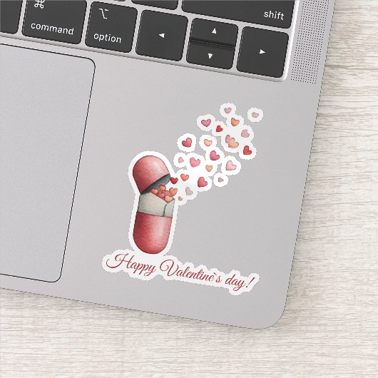 Liefdesmedicijn Valentijnsdag ontwerp Sticker (Detail)