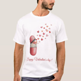 Liefdesmedicijn Valentijnsdag ontwerp T-shirt