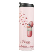 Liefdesmedicijn Valentijnsdag ontwerp Thermosbeker (Geroteerd rechts)