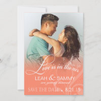Liefdesmist Foto Save the Date | perzik
