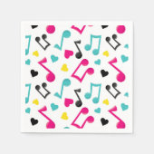 liefdesmuzieknoten en tween party paper napkins servet (Voorkant)