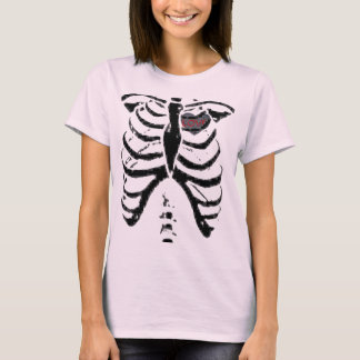 liefdesnieuws, hart, ribbenkooi t-shirt