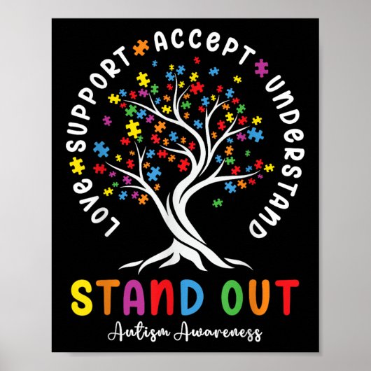 Liefdesondersteuning Accepteer Autisme Au Poster (Voorkant)
