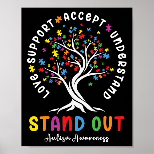 Liefdesondersteuning Accepteer Autisme Au Poster (Voorkant)