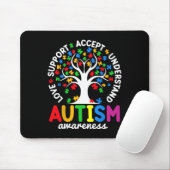 Liefdesondersteuning Accepteer Puzzle Tree Autisme Muismat (Met muis)