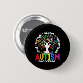 Liefdesondersteuning Accepteer Puzzle Tree Autisme Ronde Button 5,7 Cm (Voorkant /achterkant)