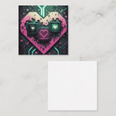 Liefdesontwerp met Pixelated Heart Notitiekaartje (Voorkant / Achterkant)