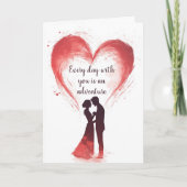 Liefdespaar en Big Heart Valentijnsdag Kaart (Voorkant)