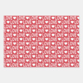 Liefdespatroon in rood en wit inpakpapier vel (Voorkant 3)