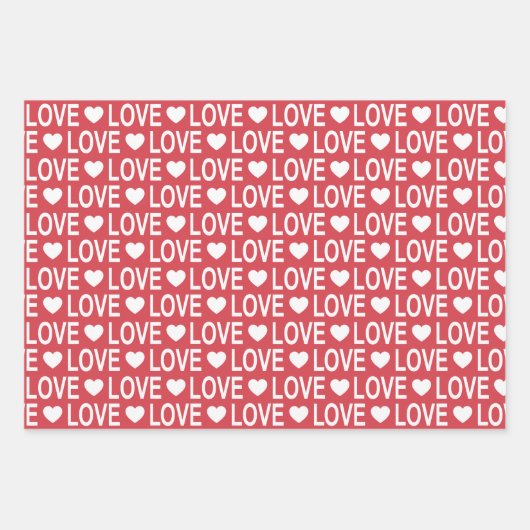 Liefdespatroon in rood en wit inpakpapier vel (Voorkant 3)