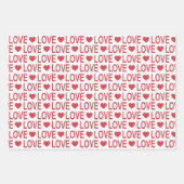 Liefdespatroon in rood en wit inpakpapier vel (Voorkant 2)