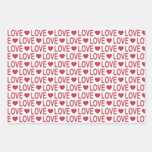 Liefdespatroon in rood en wit inpakpapier vel (Voorkant 2)