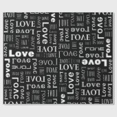 Liefdespatroon met witte letters cadeaupapier (Vlak)