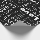 Liefdespatroon met witte letters cadeaupapier (Hoek)