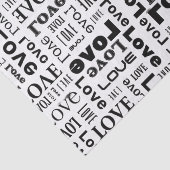Liefdespatroon met zwarte letters tissuepapier (Detail)