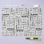 Liefdespatroon met zwarte letters tissuepapier (Craft)
