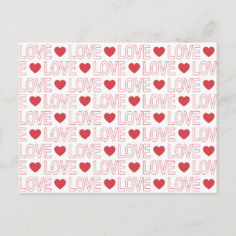 Liefdespatroonansichtkaart - Rode omtrek Briefkaart