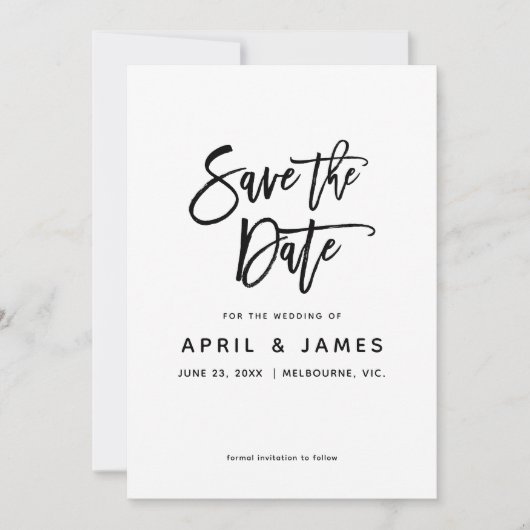 Liefdespenseeltypografie Save The Date (Voorkant)