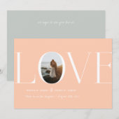 Liefdesperzikfoto Save The Date (Voorkant / Achterkant)