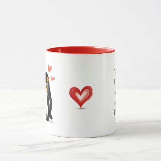 Liefdespinguïns, Vriendin vriendje cadeau, eigen t Mok (Midden)