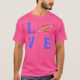 Liefdesplaneet Saturnus Sterrenhemel Ruimteliefheb T-shirt