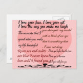 Liefdespoëzie, liefdesgedichten briefkaart (Voorkant / Achterkant)