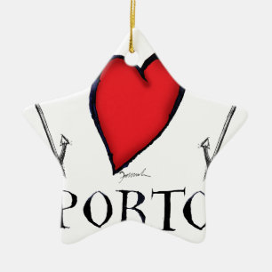 liefdesporto keramisch ornament
