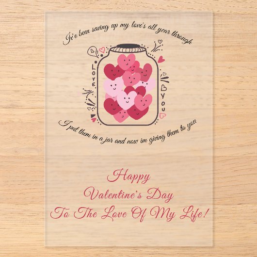 Liefdespot Valentijnsdag Acryl Uitnodigingen (Voorkant)