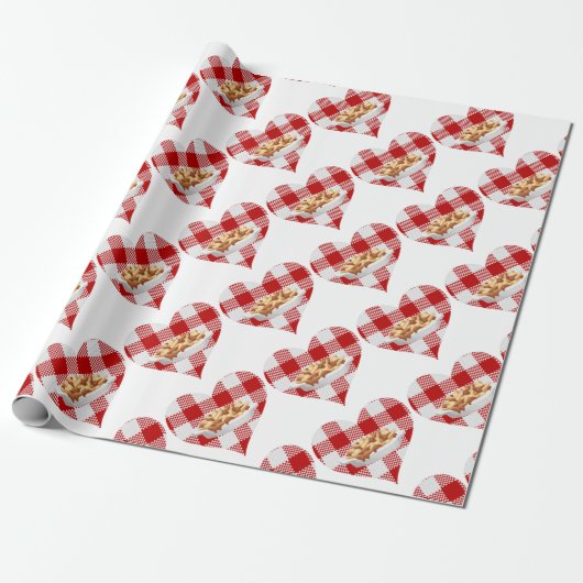 liefdespoutine cadeaupapier (Uitgerold)