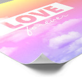 liefdesquote typografie poster roze wolken (Hoek)