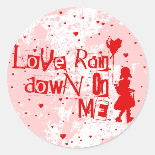 liefdesregen op mij ronde sticker (Voorkant)