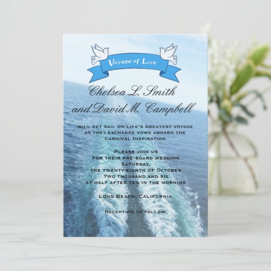 Liefdesreis|Huwelijk op cruiseschip/bestemming huw Kaart (Staand voorkant)