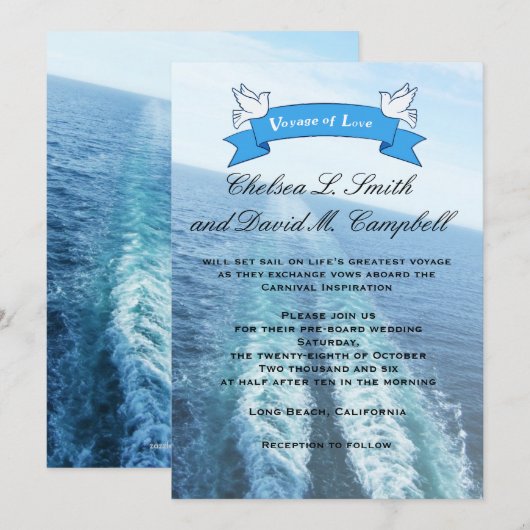 Liefdesreis|Huwelijk op cruiseschip/bestemming huw Kaart (Voorkant / Achterkant)