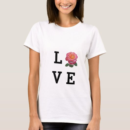 Liefdesroos bloem t-shirt (Voorkant)
