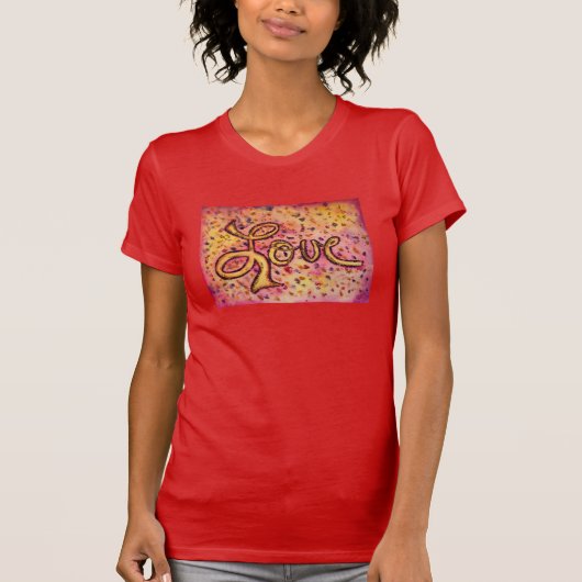 Liefdesroze Inspirerend kunst Word TShirt (Voorkant)