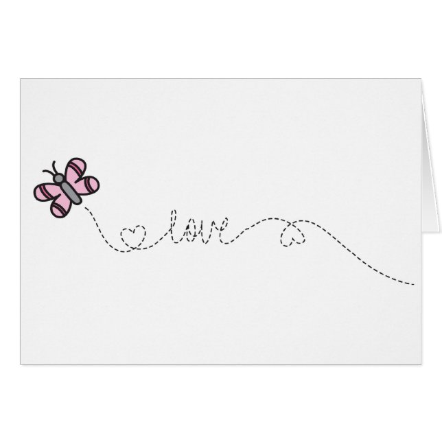 liefdesroze vlinder (Voorkant Horizontaal)