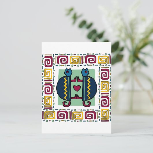liefdesschildpad briefkaart (Staand voorkant)