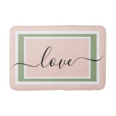 Liefdesscript Geometrische Blush Roze Groen Badmat (Voorkant)