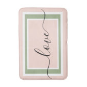 Liefdesscript Geometrische Blush Roze Groen Badmat (Voorkant Verticaal)